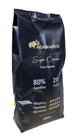 Кава в зернах Adamaris Super Crema 1 кг